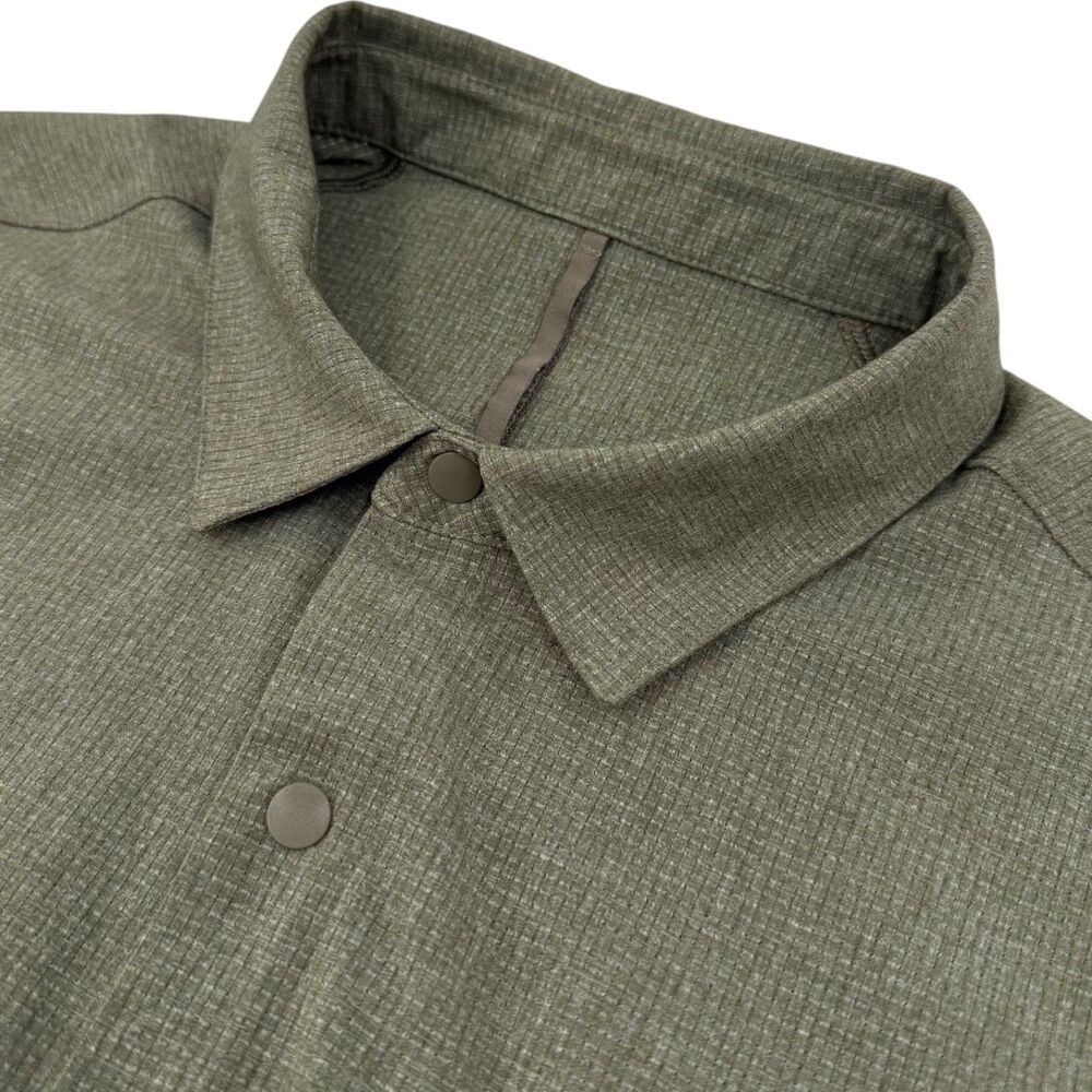 Lululemon Men's Airing Easy Overshirt Heathered Medium Olive XL